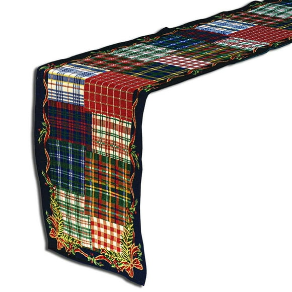 Homvare Christmas Table Setting Full Length Runner for Holiday Dinner, Friends & Family Gathering, Festivities, Cocktail Parties, Home Décor, Woven Tapestry 13â€x72â€