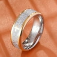 thumbnail image 3 of King Will 8mm Lord's Prayer Cross Ring Stainless Steel Ring Gold Silver Wedding Band Comfort Fit Size 11, 3 of 8