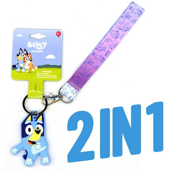 Bluey Lanyard with Rubber Keychain