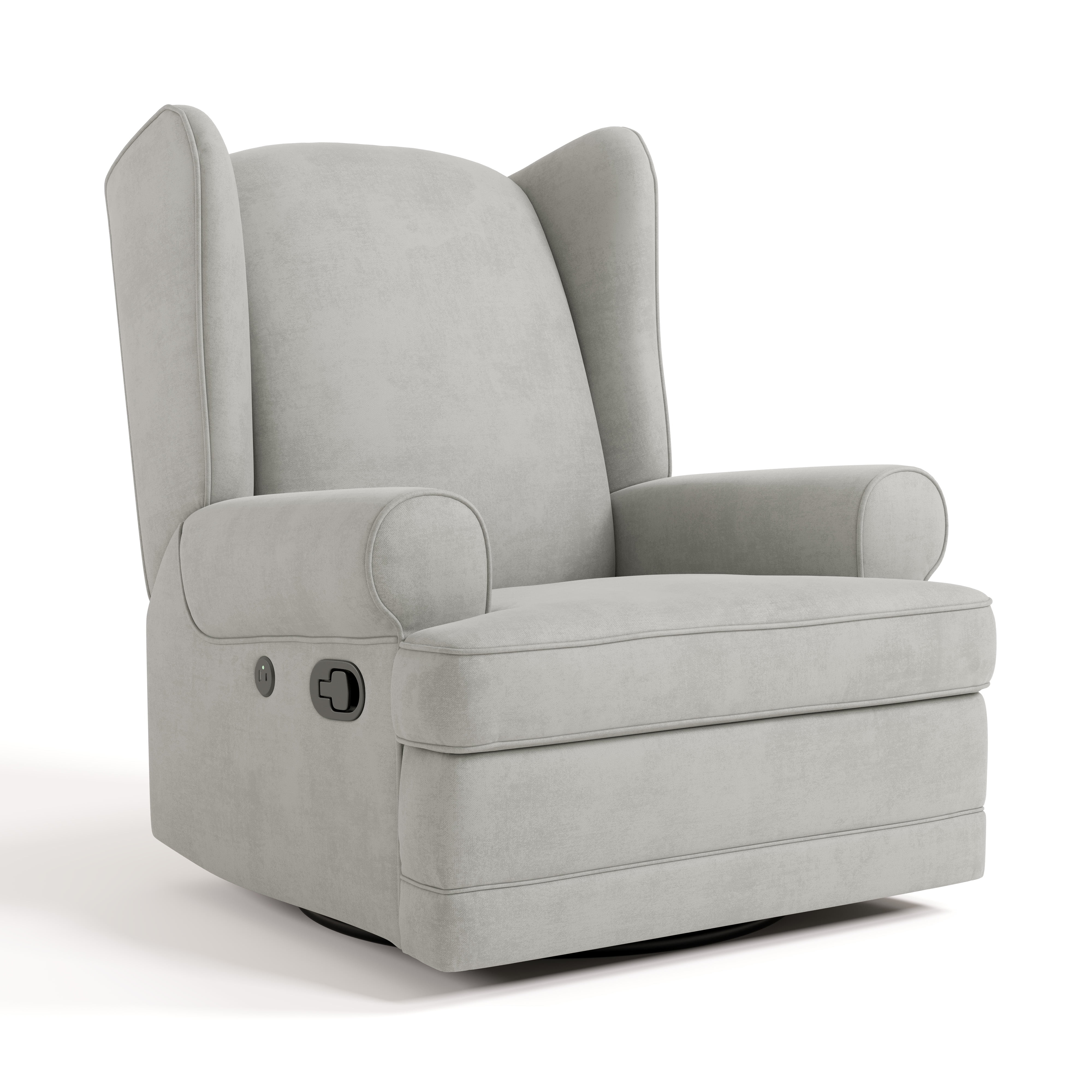 Storkcraft Serenity Wingback Upholstered Recline Glider with USB