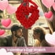 thumbnail image 2 of Floral Garland Dangling Valentines Day Decoration 40cm Beautiful Red Flower Garland with Bowtie Decoration for Entrance, 2 of 5