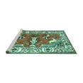 thumbnail image 2 of Ahgly Company Machine Washable Indoor Rectangle Animal Turquoise Blue Traditional Area Rugs, 5' x 7', 2 of 4