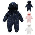 thumbnail image 7 of Otqutp Baby Fuzzy Fleece Jumpsuit Toddler Bear Hood Snowsuit New Born Furry Warm Zip up Romper Winter Outwear Clothes, 7 of 7