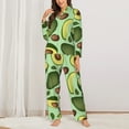 thumbnail image 3 of Bingfone Womens Pajama Sets Avocado With Seeds Print,Long Sleeve Loungewear Pajamas Set-Large, 3 of 9