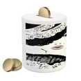 thumbnail image 2 of Teen Room Piggy Bank, Baroque Abstract Woman Face and Patterned Hat Old Fashioned Design, Ceramic Coin Bank Money Box for Cash Saving, 3.6" X 3.2", Charcoal Grey Pale Pink, by Ambesonne, 2 of 4