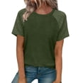 thumbnail image 6 of Womens Designer Raglan Sleeve T Shirt Trending Curved Hem Short Sleeve T Shirts Belly Hiding Slimming Tee Top, 6 of 6