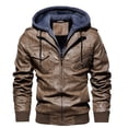 thumbnail image 4 of Chaqueta de cuero de moda, sencilla y generosa, chaqueta de cuero, chaqueta casual para hombre, 4 of 5