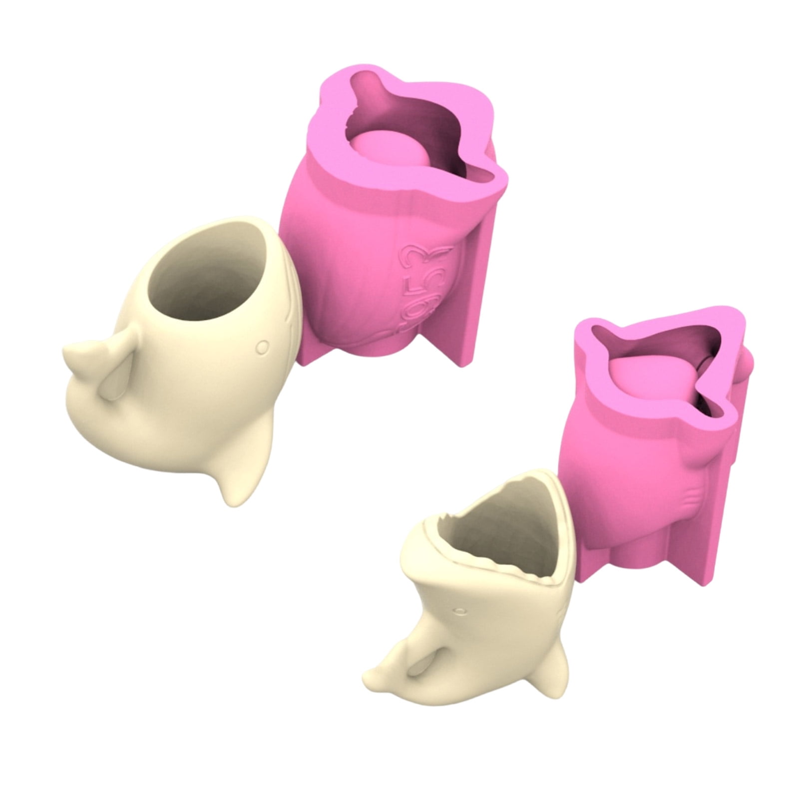 MultiPurpose Silicone Pots Mold Whale Shape Resin Art Pen Holder Moulds Suitable for Crafting Concrete Succulent Vases