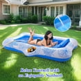 thumbnail image 3 of Tumbona inflable para adultos Pool Float MoKo con barra de hielo Blue Leaf, 3 of 7