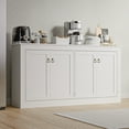 thumbnail image 2 of Cozy Castle Sideboard, Buffet Cabinet with Storage, Accent Cabinet with 4 Doors, Sideboard Buffet Storage Cabinet for Kitchen, Living Room, White, 2 of 9