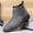 Gray, variant on Men's Retro Suede Slip On Chelsea Ankle Boots, Decorative Stitching Elastic Side Panel Mid Calf Martin Boots for Daily Wear