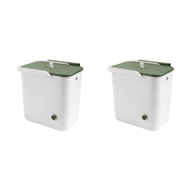 Bote de basura colgante Bearachild 9L Blanco Verde 2Conjunto