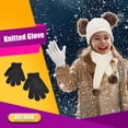 thumbnail image 2 of Guantes para niños Tejido artesanal Cubierta de dedos Accesorio de ropa Cubiertas de manos para niños pequeños Guante de punto para mantener el calor para exteriores Negro 1 par Inevent AP008792-01B, 2 of 6
