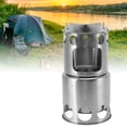 thumbnail image 3 of Rupoun Portable Wood Burning Camp Stove Stainless Steel Collapsible Outdoor Camping Stove Set for Backpacking Survival Cooking with Wood Branches Leaves Pine Cones (5.12 inches / 13 cm), 3 of 7