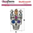 thumbnail image 4 of Charm calavera corona chapa plata SkullCrown01 1Pza Plata S925 Chapa Separador Fijo Cráneo/Corona Plata/Multicolor Caja, 4 of 4