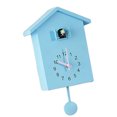 thumbnail image 2 of tredstone Cuckoo Telling Time Silent 2-arm Sweeping Wall Clock Bedside Clock Blue 15x9x25cm, 2 of 6