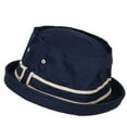 thumbnail image 2 of Big Size Striped Hat Band Fisherman Bucket Hat - Navy Khaki XL-2XL, 2 of 5