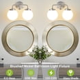 thumbnail image 3 of Deyidn 2 Light Pale Gold Bathroom Vanity Light with White Globe Glass Shade Modern Bathroom Wall E12 Bulb, 3 of 7
