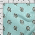 thumbnail image 2 of oneOone Georgette Viscose Pastel Mint Fabric Leaves & Floral Block Dress Material Fabric Print Fabric By The Yard 42 Inch Wide, 2 of 4