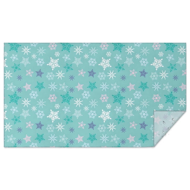 Christmas Rectangle Tablecloths Snowflake Tablecloths 60x102inch Polyester Waterproof and Reusable Tablecloth for Weddings Banquets or Restaurants