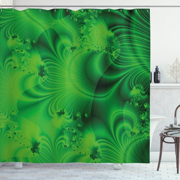Ambesonne Lime Green Shower Curtain, Vibrant Psychedelic, 69"Wx75"L, Emerald