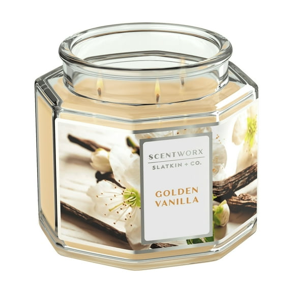 Scentworx 14.5 oz Golden Vanilla 3-Wick Jar Candle by Slatkin & Co
