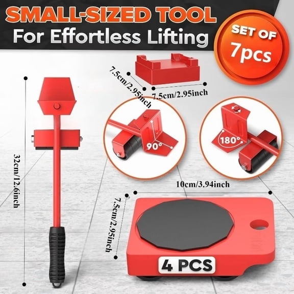 7pcs Furniture Mover Set with Wheels and Lifter Kit, 360° Rotatable Upgraded Wheel Axle with Bearings, 320Lbs Capacity Furniture Mover Dolly for Moving Heavy Furniture, Refrigerator, Sofa, Cabinet
