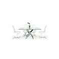 thumbnail image 7 of Metal and Glass Rectangular Dining Table with Entwining Legs Silver and Clear, 7 of 7