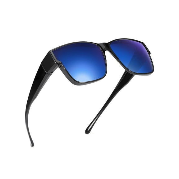 TINHAO Polarized Sunglasses Fit Over Glasses for Men Women, Retro Square Sunglasses UV400 Protection Shades