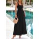 thumbnail image 5 of Vestido Prettygarden para mujer, de verano, sin mangas, estilo Aline Swing, negro, 5 of 9