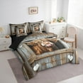 thumbnail image 3 of Manfei Funny Animal Twin Bedding Sets, Cute Highland Cow Bedding Comforter Set, Brown Gray Barn Door Sheet Sets, Breathable Farmhouse Home Decor Reversible 7 Pieces, 3 of 8