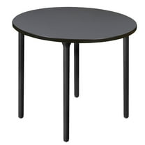 Regency 42 in. Medium Round Breakroom Table- Grey Top, Black Folding Legs