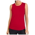 thumbnail image 2 of Work Out Tank Tops for Women Sleeveless Athletic Tank Tops Scoop Neck T-Shirt Tops for Athletic Running Tennis Yoga Plus Size Racerback Breathable Tee (Red,S), 2 of 3