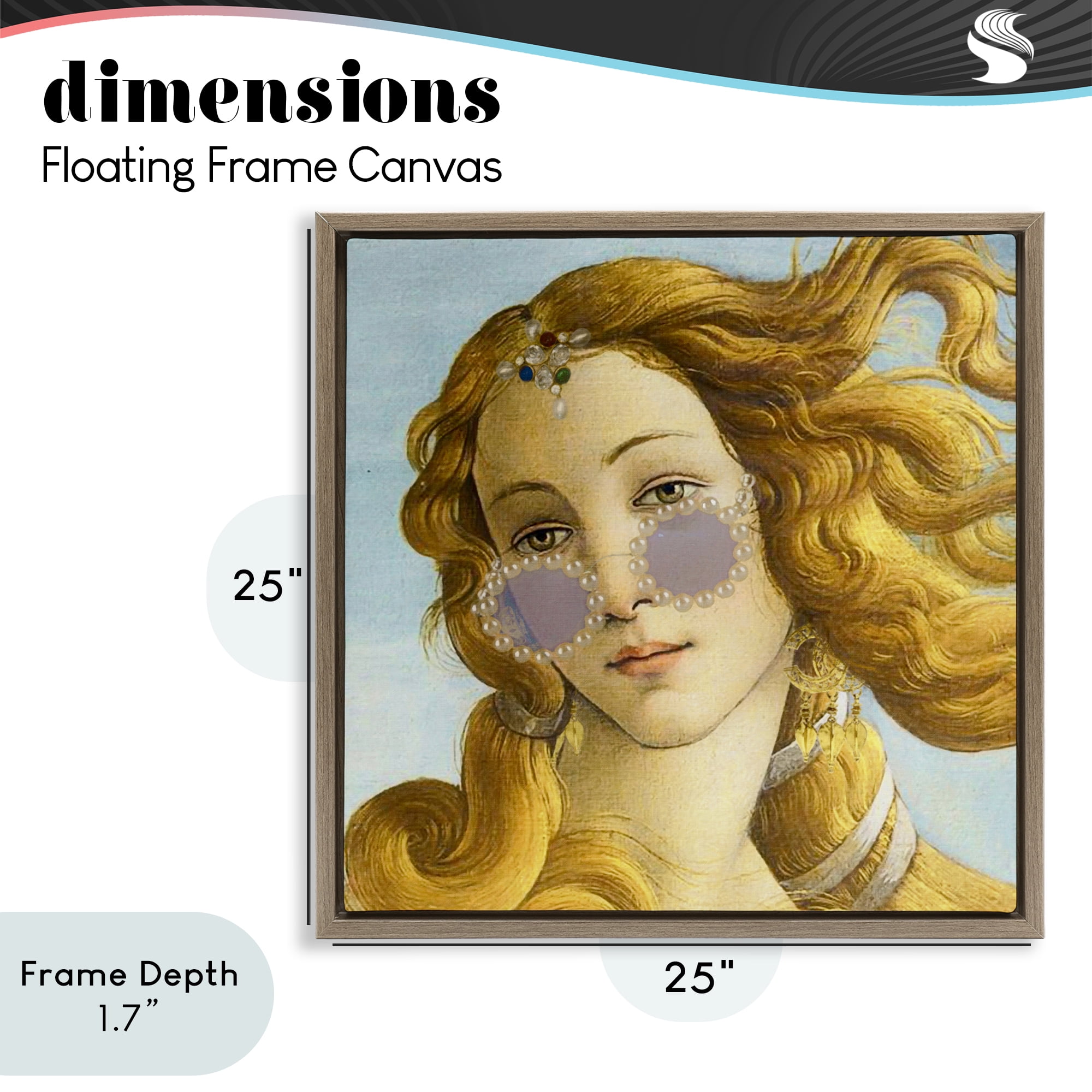 Stupell Industries Modern Day Venus Shades Brown Framed Floater Canvas Wall Art, design by Grotto Studios