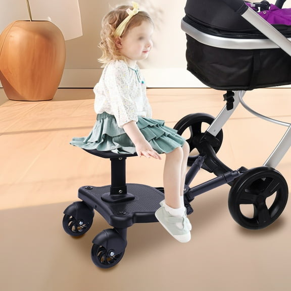 Universal 2 in 1 Stroller Ride Board w/ Detachable Seat, Stroller Glider board