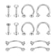 thumbnail image 1 of 12 Unids / Set Stainlee Steel Nose Eyebrow Lip Studs Pendientes para Street Casual Ocasión Especial Aniversario de Acción de Gracias Sunnimix Joyas perforantes, 1 of 8