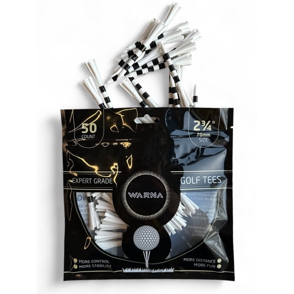 Warn Plastic Golf Tees 2 3/4-inch Expert Grade/Pack of 50/ Less Side Spin and Friction Golf Tees, White