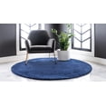 thumbnail image 2 of Unique Loom Solo Collection Solid Plush Kids Navy Blue Round Rug (8' 0 x 8' 0), 2 of 2
