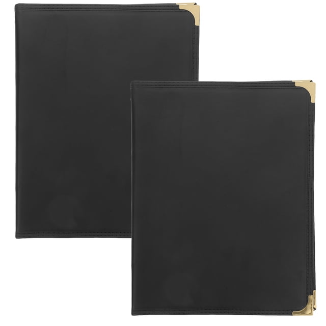 BRIGHTFUFU Cubierta de menú de cuero sintético, libro de menú con 3 páginas para 6 vistas para listas de vinos, bebidas, soporte para menú de comida para restaurante, Pub y Bar