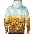 thumbnail image 3 of Bingfone Sunflower Field Bliss Men's Drawstring Hoodie Long Sleeve Pocket Sweatshirts-X-Large, 3 of 6