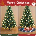 thumbnail image 4 of 30 Inch Christmas Tree Skirt – Velvet Plush Tree Mat, Soft Thickened Polyester with Red Ties, Single-Sided Printing, Available in 30in/36in/48in, Perfect for Holiday Xmas Tree Decoration, 4 of 7