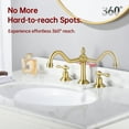 thumbnail image 5 of sumerain 3 Hole Bathroom Sink Faucet Brushed Gold, 8 Inch Widespread Bathroom Lavatory Faucet Two Handle, 5 of 11