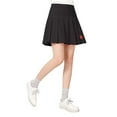 thumbnail image 3 of Girls School Uniform Pleated Skirts Cotton Strawberry Cute High Waist Ruffle Flare Skirt Black, 7 Y, 3 of 4