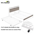 thumbnail image 5 of Bellemave Queen Platform Bed Frame with Twin Size Trundle, Usb Ports and Storage Shelf, Metal Queen Bed Frame with Headboard, Noise-Free, No Box Spring Needed(White), 5 of 12