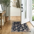 thumbnail image 2 of ODIKA 2'x3' Washable Accent Rug Pet Friendly, Bedside Mat Plum Branch Botanical Design With Traditional Scrollwork Border for Bedroom, Nursery, RV, 2 of 7