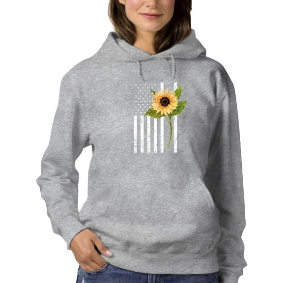 Usa Sunflower Flag Hoodie Women -GoatDeals Designs, Female x-Large