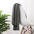 thumbnail image 3 of Unique Bargains  100% Cotton Cable Knit Throw Blanket Grey 50" x 60", 3 of 8