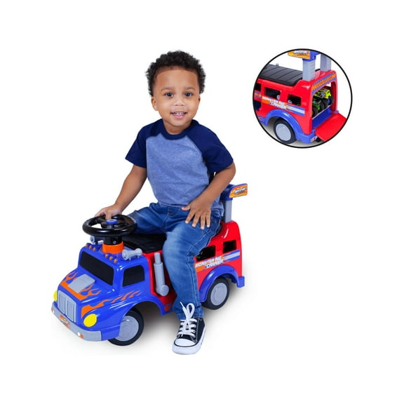 Adventure Force Monster Rig Carrier Transportation Ride on for Kids 1-3 Years Old, Supports 44lbs