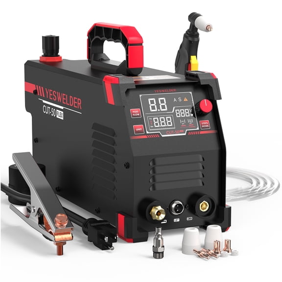 YesWelder Plasma Cutter 50 Amps Contact Start 110/220V Dual Voltage IGBT Inverter Digital Display