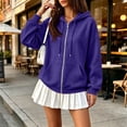 thumbnail image 5 of Stralyhd Full Zip Up Hoodies for Women 2026 Fall Winter Oversized Jacket with Pockets Long Sleeve Drawstring Outfits Comfort Hooded Sweatshirt Dark Purple 3XL, 5 of 7